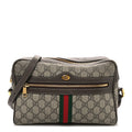 GG Supreme Monogram Web Small Ophidia Shoulder Bag Brown