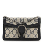 GG Supreme Monogram Textured Dollar Calfskin Super Mini Dionysus Shoulder Bag Beige Blue