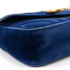 Velvet Matelasse Mini GG Marmont Shoulder Bag Cobalt Blue