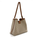 GG Icon Monogram Padlock Shoulder Bag Beige Dark Brown