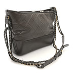 Aged Calfskin Quilted Medium Gabrielle Hobo Grey