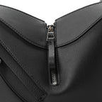 Soft Grained Calfskin Compact Hammock Shoulder Bag Black
