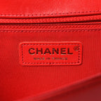Lambskin Quilted New Medium Boy Flap Red