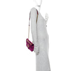 Velvet Matelasse Mini GG Marmont Shoulder Bag Fuchsia Violet Cyclamen