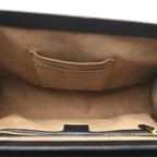 GG Supreme Monogram Calfskin Medium Padlock Top Handle Bag Beige Black Cuir
