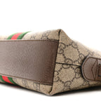 GG Supreme Monogram Textured Dollar Calfskin Web Small Ophidia Dome Shoulder Bag Beige Ebony New Acero