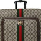 GG Supreme Monogram Web Medium Savoy Trolley Beige Ebony