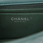 Caviar Quilted Mini Rectangular Flap Dark Turquoise