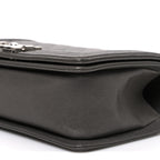 Caviar Quilted Medium Boy Flap Dark Grey