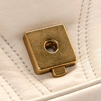 Calfskin Matelasse Small GG Marmont Shoulder Bag White