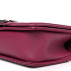 Lambskin Chevron Quilted Medium Boy Flap Dark Pink
