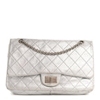Metallic Lambskin Quilted 2.55 Reissue 227 Flap Silver
