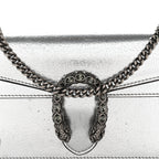 Metallic Calfskin Super Mini Dionysus Shoulder Bag Silver