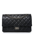 Aged Calfskin Quilted 2.55 Reissue 225 Flap Black