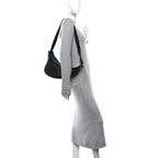 Grained Calfskin Large Slouchy Banana Bag Black