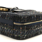 Tweed Snakeskin Quilted Medium CC Filigree Vanity Case Dark Navy