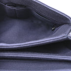 Jersey Chevron Quilted Small Trendy CC Dual Handle Flap Bag Navy Blue