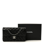 Lambskin Quilted Small Double Flap Black