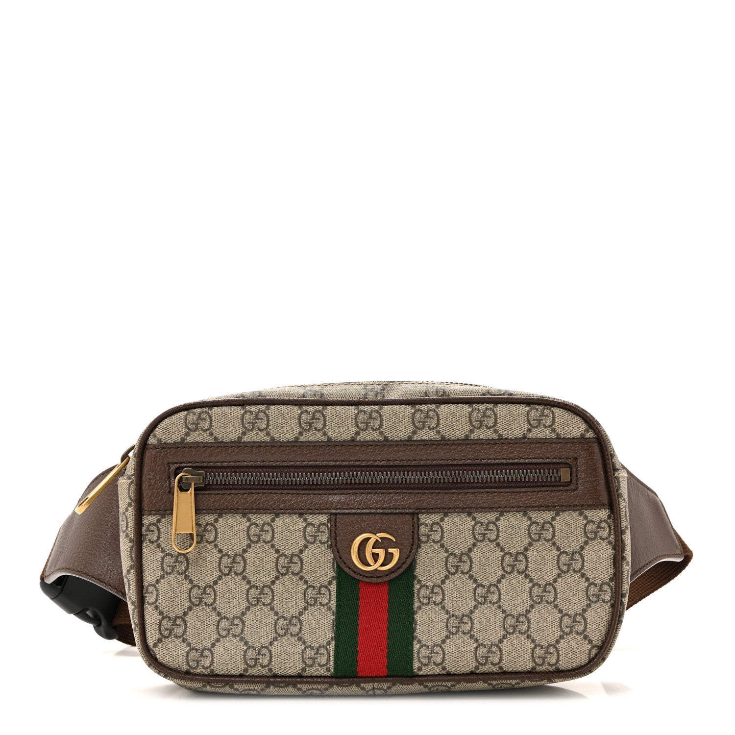 Soft GG Supreme Monogram Medium Ophidia Belt Bag Dark Brown