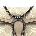 GG Supreme Monogram Textured Dollar Calfskin Super Mini Dionysus Shoulder Bag Beige Mystic White Oatmeal