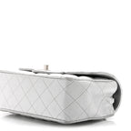 Metallic Lambskin Quilted Mini Rectangular Flap Silver
