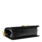 Calfskin Crocodile Embossed Graffiti Cocodile Medium Boy Flap Black