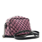 Monogram Multicolor Matelasse Diagonal Small GG Marmont Chain Shoulder Bag Pink Blue