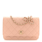 Caviar Quilted CC Turnlock Wallet On Chain WOC Beige