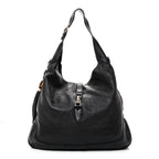 Pebbled Calfskin Medium New Jackie Shoulder Bag Black