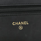Aged Calfskin Quilted Lucky Charms 2.55 Reissue Wallet On Chain WOC Black