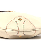 Calfskin Piston Lock Jackie O Hobo White