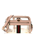 Vinyl Web Mini Ophidia Transparent Shoulder Bag Perfect Pink