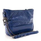 Aged Calfskin Quilted Medium Gabrielle Hobo Blue