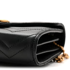 Calfskin Matelasse GG Marmont Chain Wallet Black
