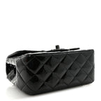 Patent Calfskin Quilted Mini Square Flap So Black