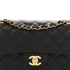 Lambskin Quilted Small Double Flap Black