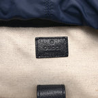 GG Supreme Monogram Textured Dollar Calfskin Medium Ophidia Double Buckle Backpack Blue Dark Blue Black