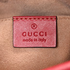 Calfskin Matelasse Mini GG Marmont Chain Shoulder Bag Hibiscus Red