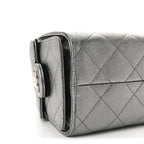 Metallic Caviar Quilted Mini Chanel 25 Handbag Anthracite