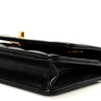 Shiny Lambskin Quilted CC Pearl Wallet on Chain WOC Black
