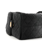Washed Denim Quilted Small Chanel 25 Handbag Black