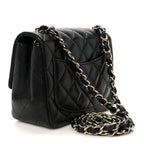 Lambskin Quilted Mini Square Flap Black