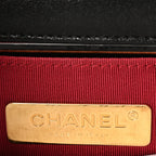 Goatskin Quilted Chanel 19 Waist Bag Black