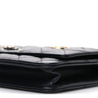 Aged Calfskin Quilted Lucky Charms 2.55 Reissue Wallet On Chain WOC Black