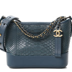 Snakeskin Small Gabrielle Hobo Blue