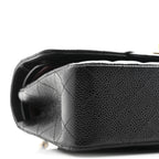 Caviar Quilted Small Double Flap Black