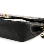 Lambskin Quilted Medium Double Flap Black