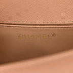 Caviar Quilted Small Top Handle Boy Flap Beige