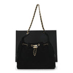 Suede Quilted Small Chanel 25 Handbag Black