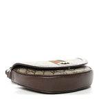 GG Supreme Monogram Textured Dollar Calfskin Web Mini Ophidia Flap Shoulder Bag Beige Ebony New Acero